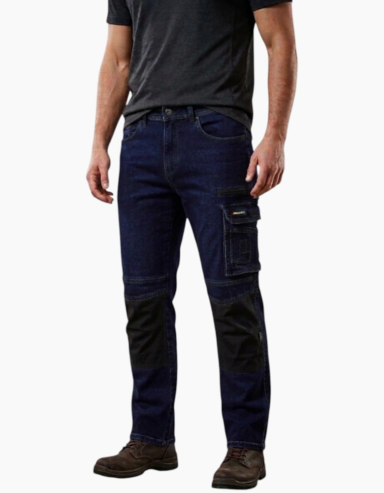 Parkside Mens Cargo Work Trousers Denim Jeans