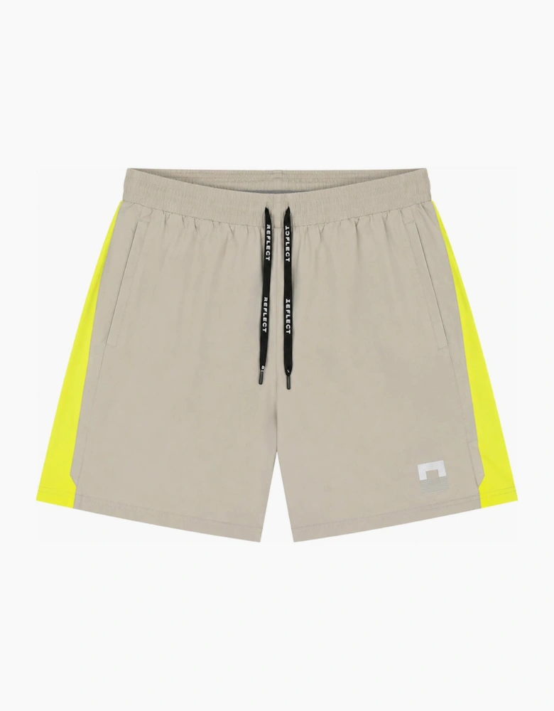 REFLECT Zone Tech 7-Inch Shorts Grey/Neon Yellow