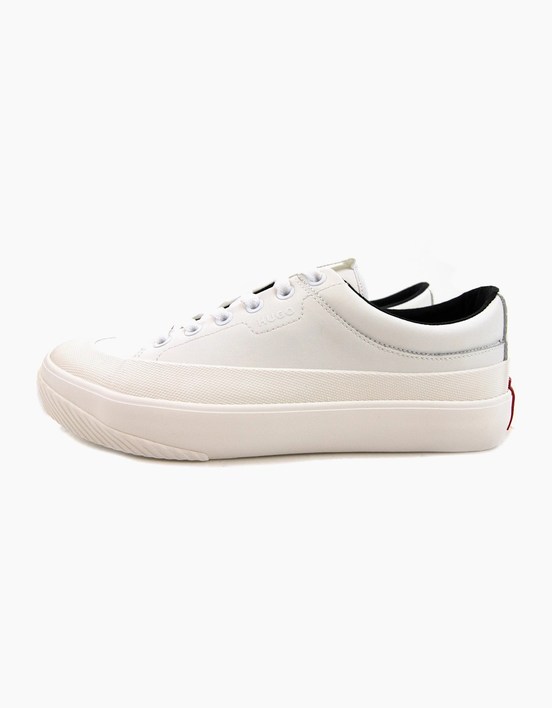 Hugo Logo-label Low-top Trainers With Bonded Leather White