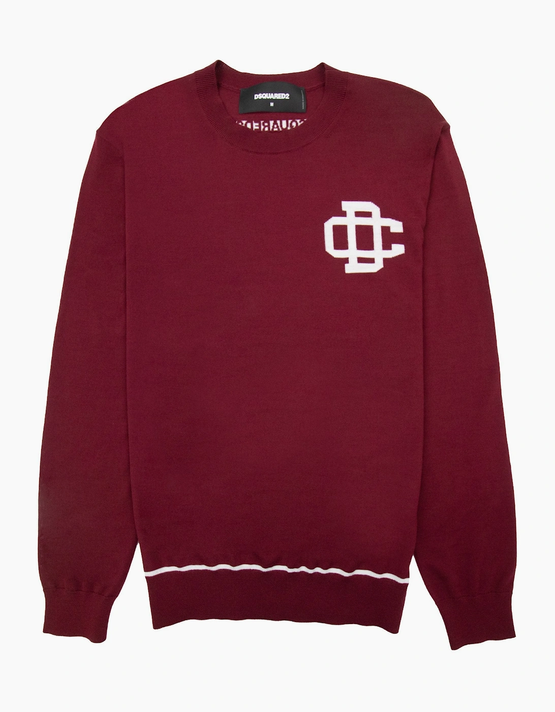Dsquared2 Monogram Logo Knitted Sweater Burgundy