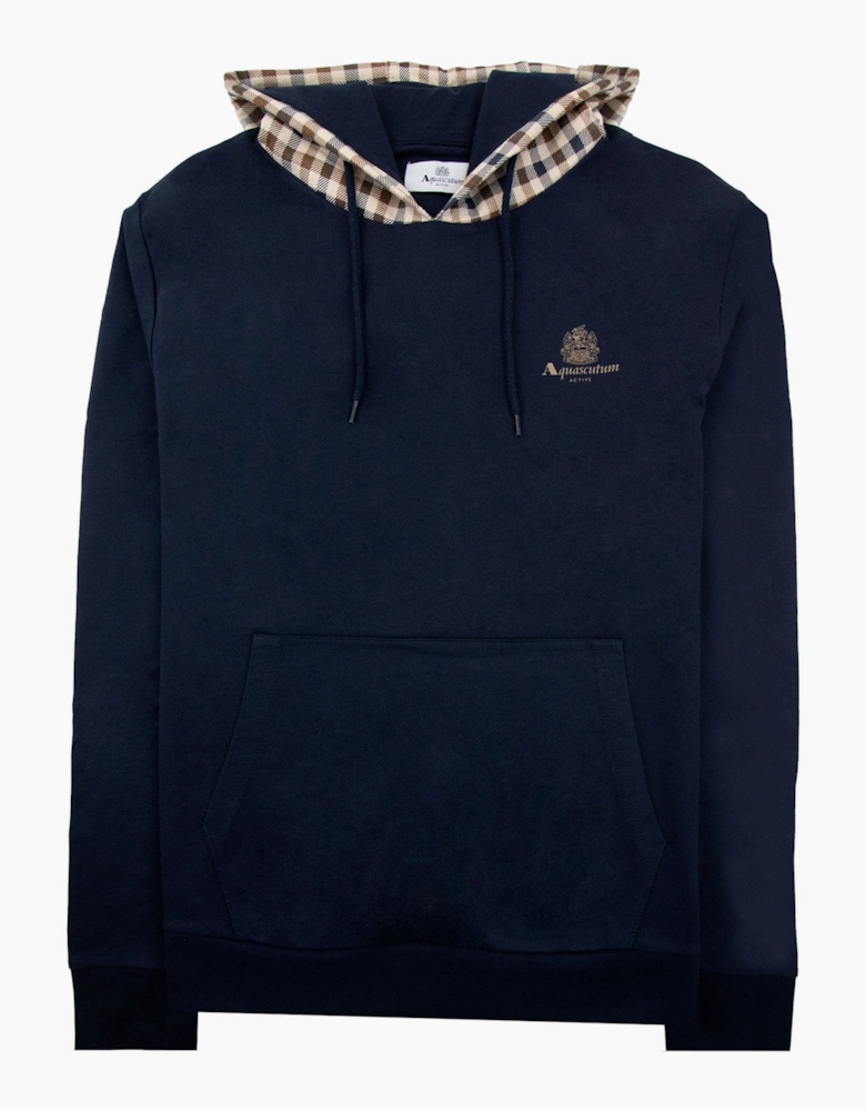 Aquascutum Club Check Hoodie Navy 11