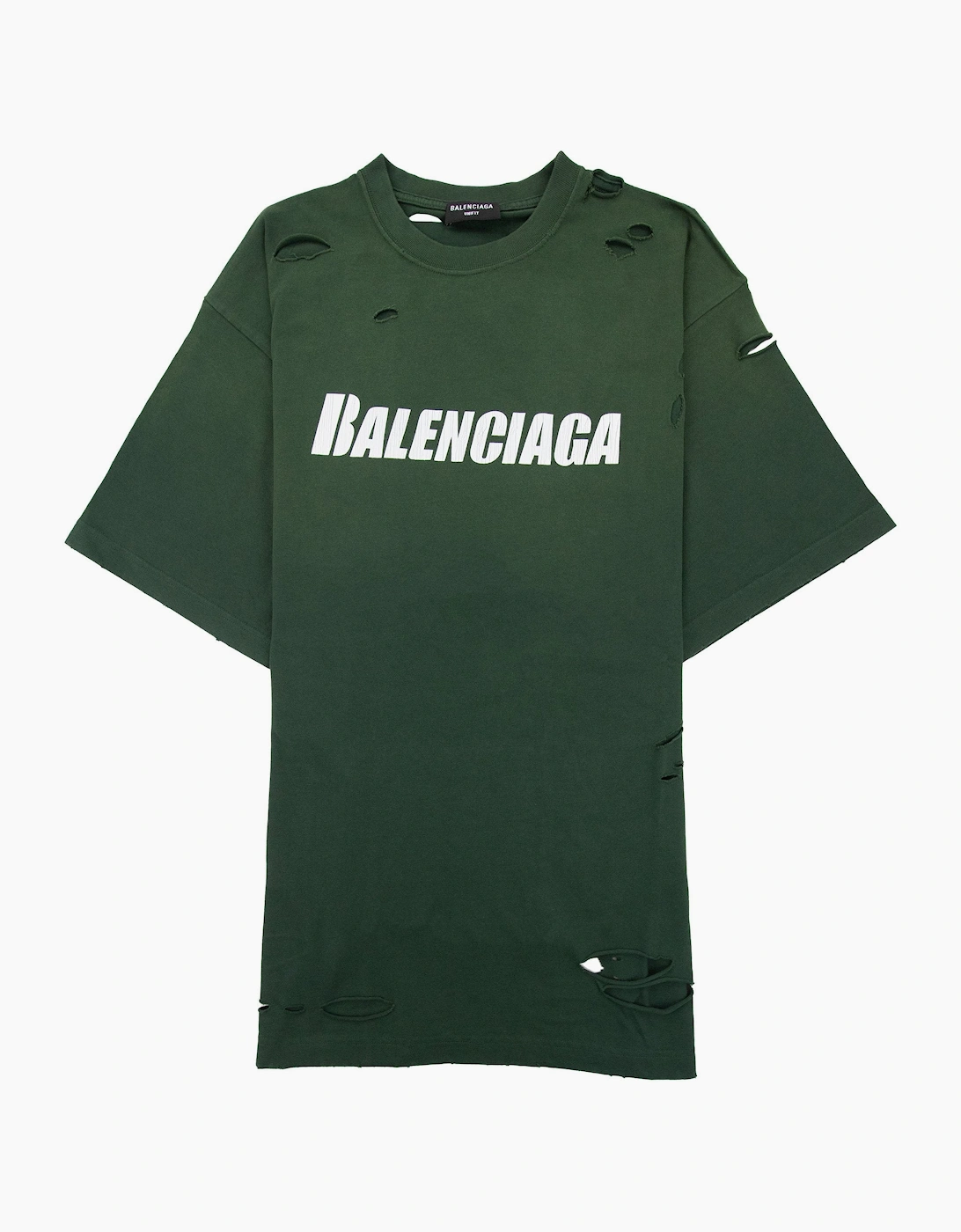 Balenciaga Caps Rip T-shirt Green