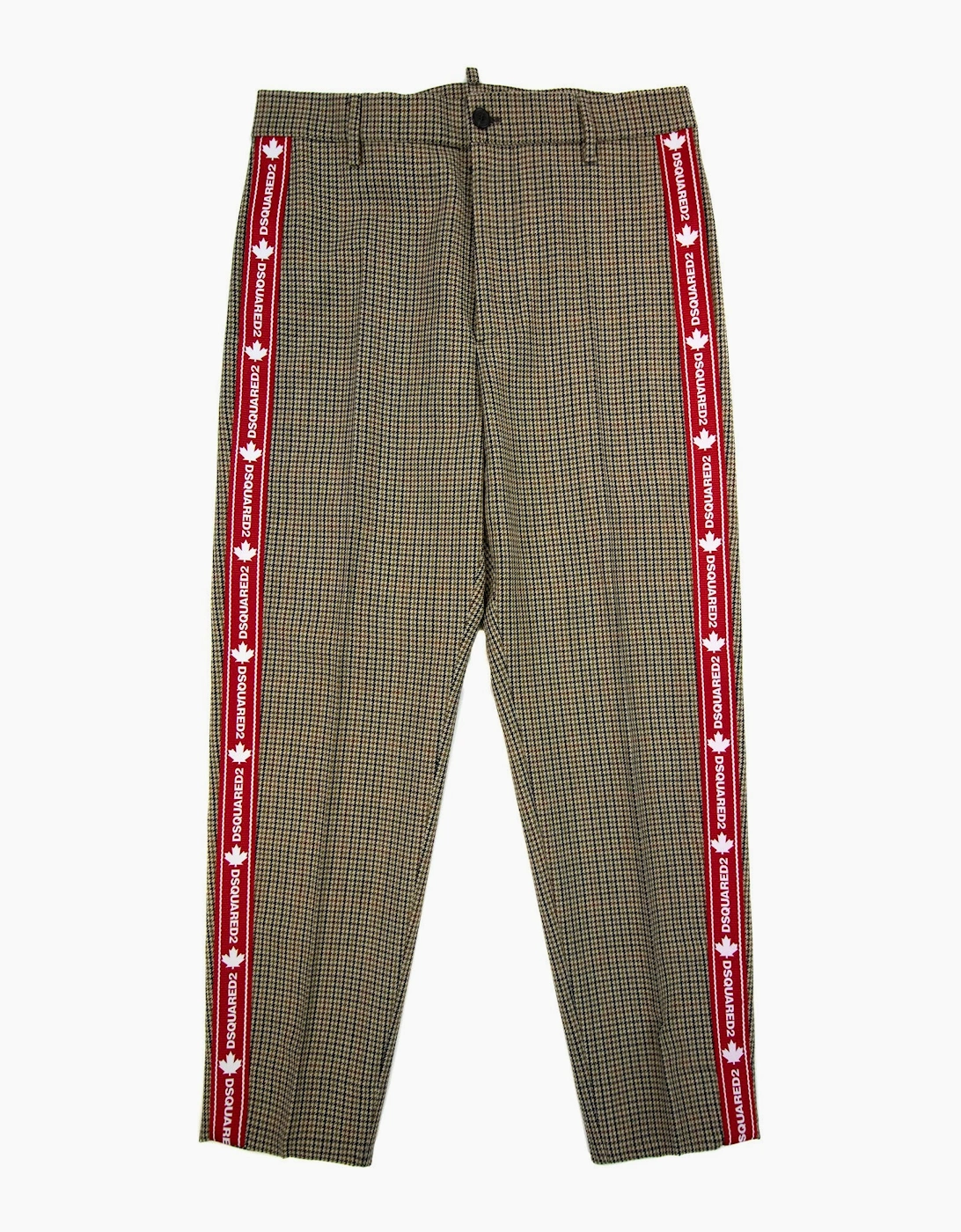 Dsquared2 Check Pattern Tape Logo Trouser Beige 001