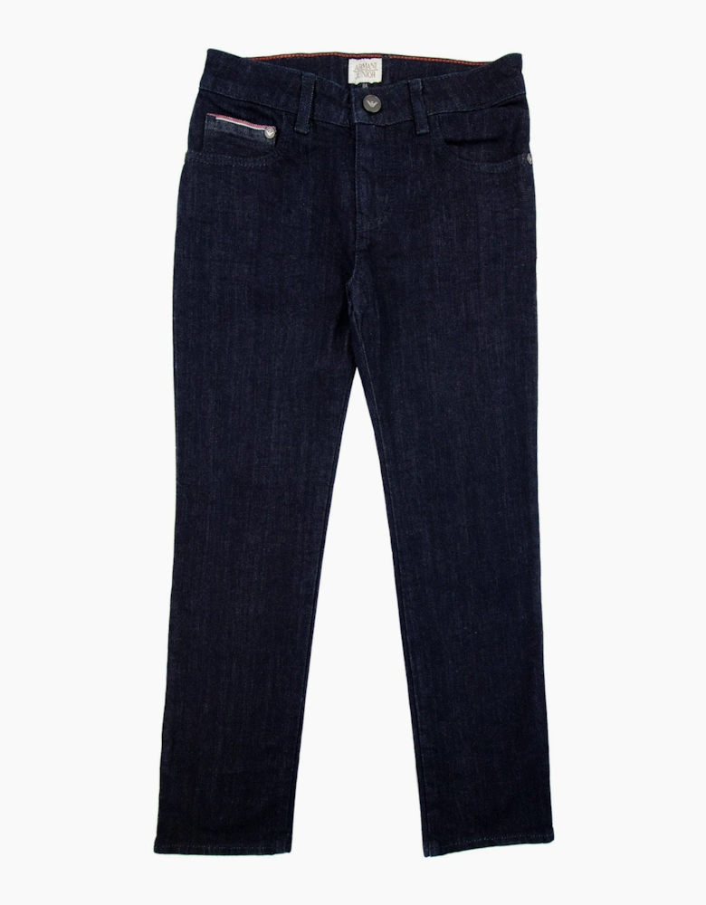 Armani Junior Five Pocket Dark Denim Jeans Dark Denim