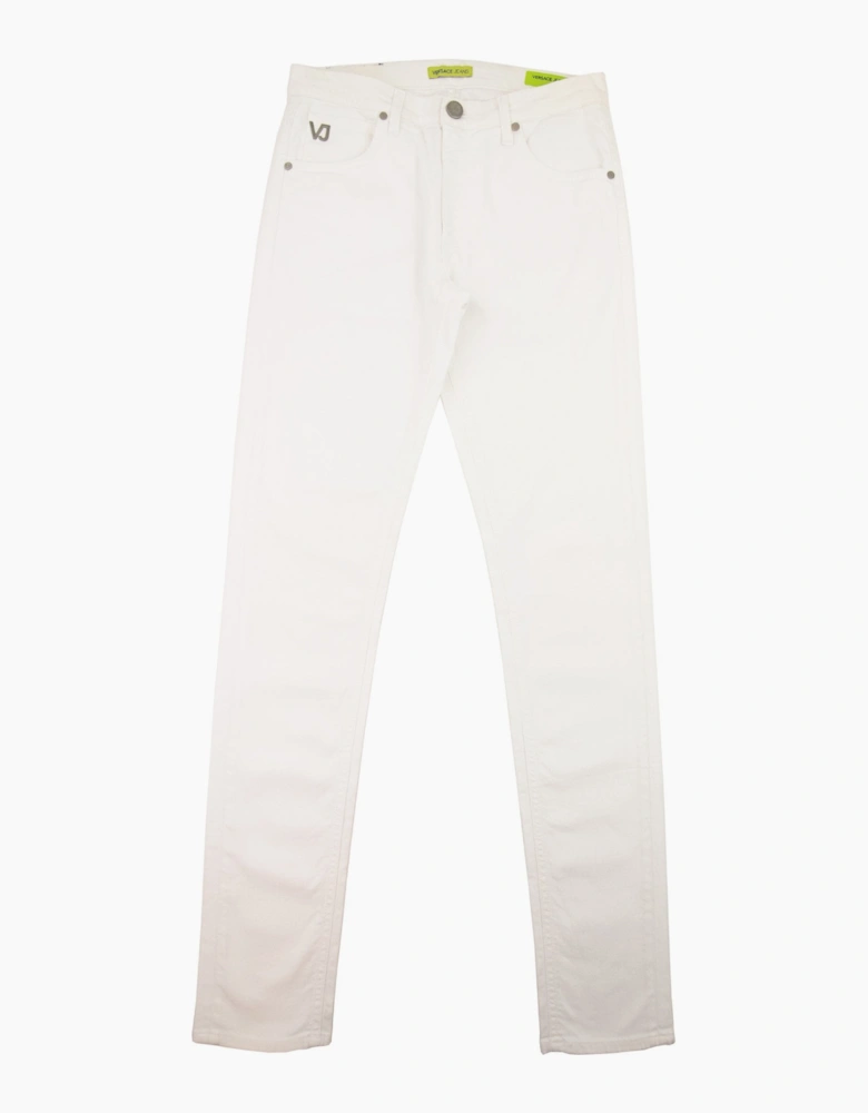 Versace Jeans Skinny Fit Logo Jeans White