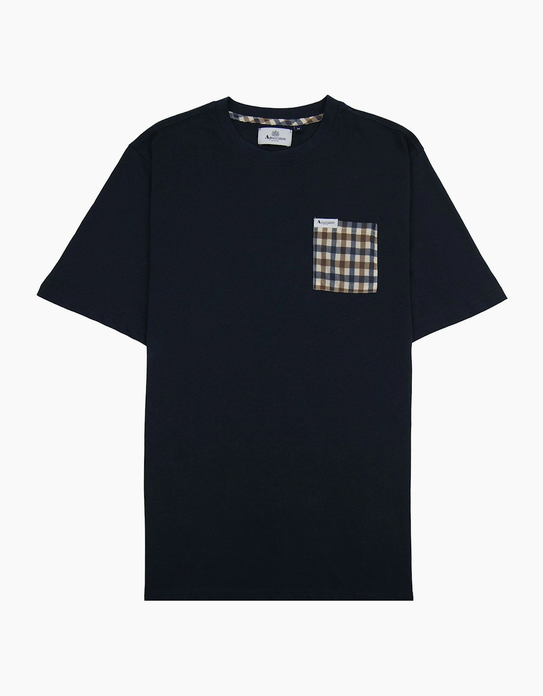 Aquascutum Active Club Check Pocket T Shirt Navy