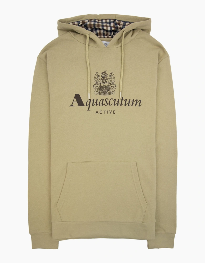 Aquascutum Active Big Logo Hoodie Beige