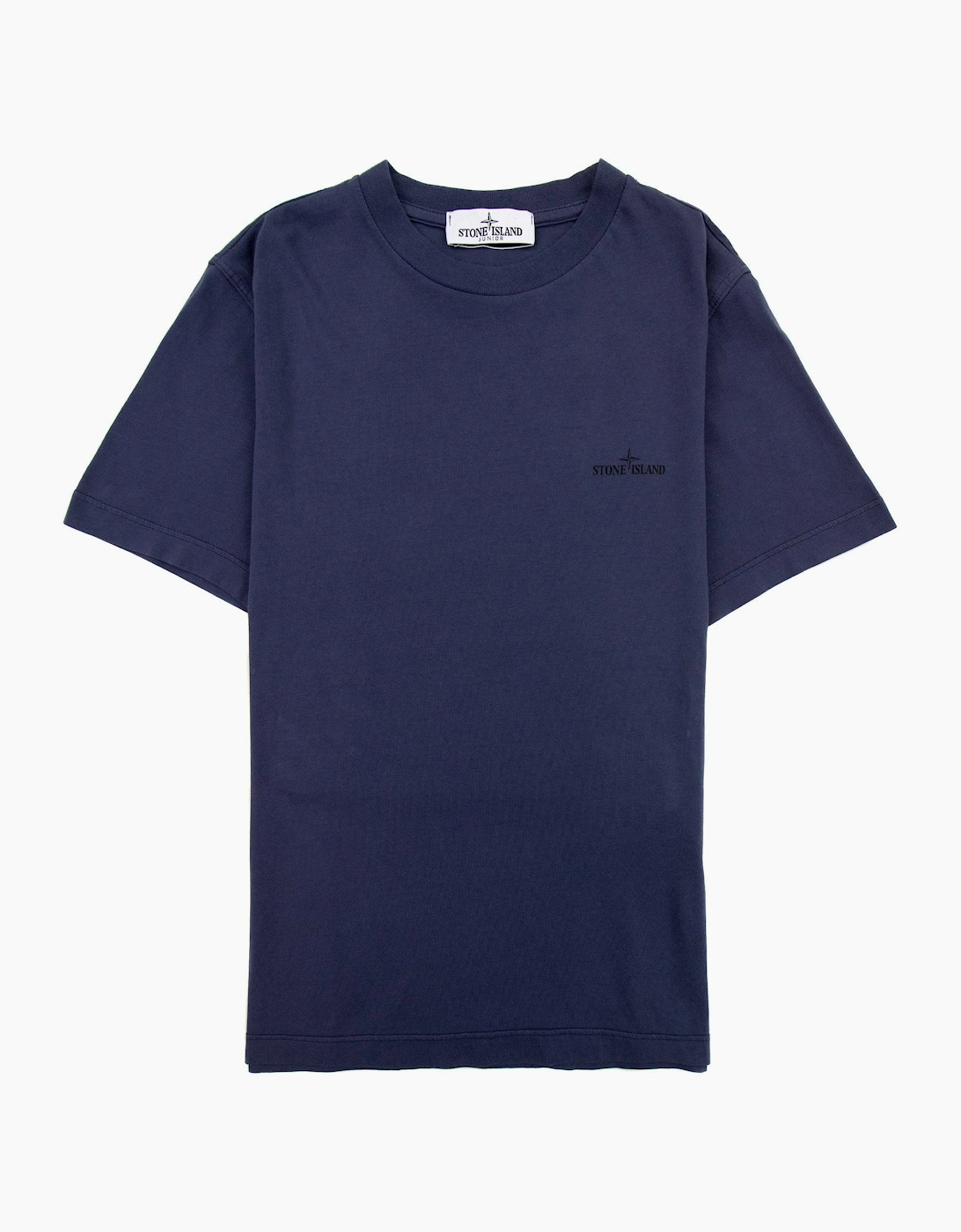 Stone Island Junior 21054 Logo T Shirt Navy Blue V0028