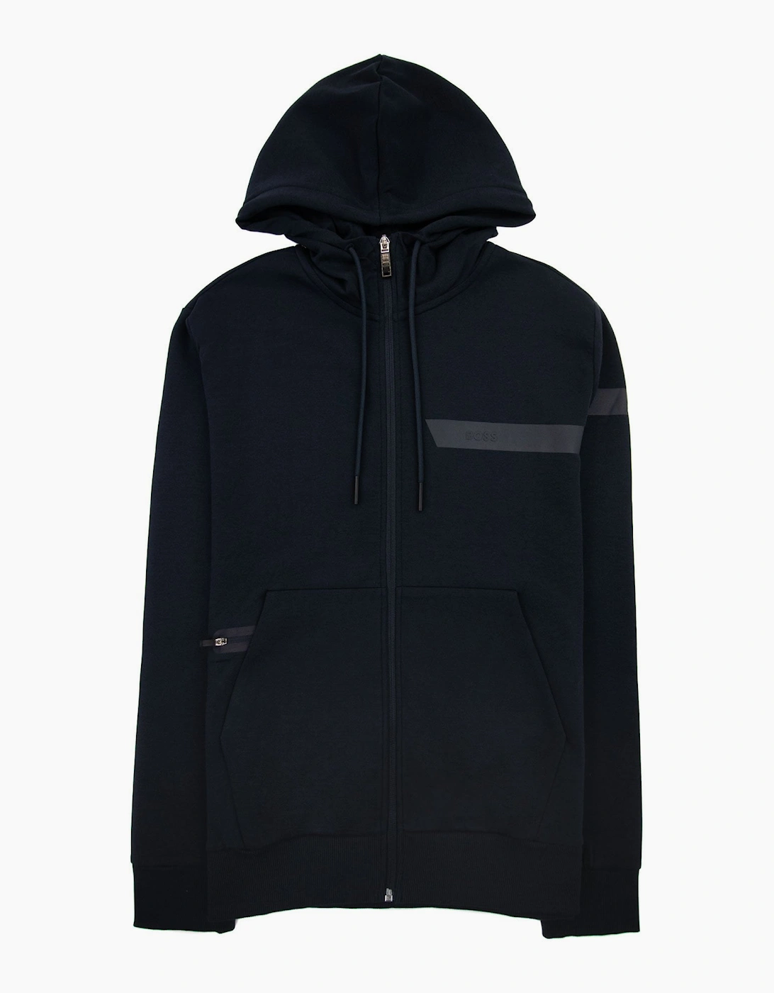 Hugo Boss Saggy 1 Stripe Logo Zip Up Hoody Navy 402, 6 of 5