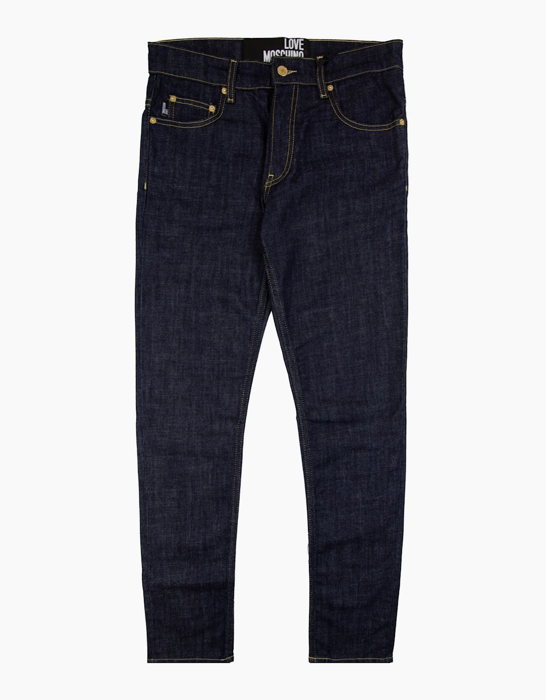 Love Moschino Metal Peace Logo Jeans Dark Blue