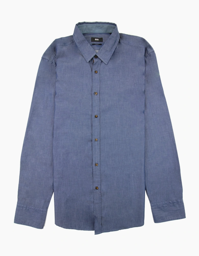 Hugo Boss Ronny_36 Concealed Stripe Shirt Denim Blue