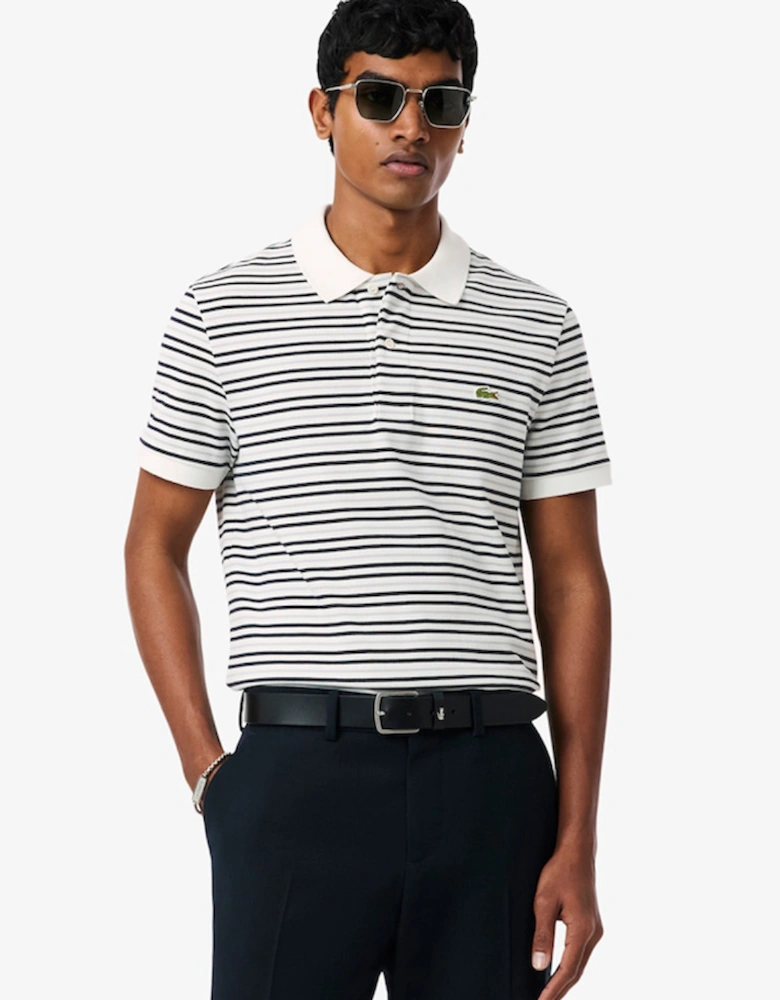 Lacoste Classic Fit Striped Petit Piqué Polo Shirt