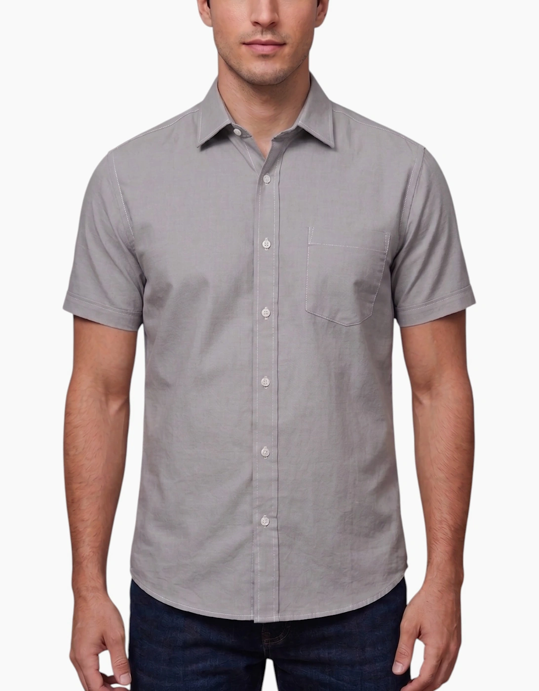 Mens Oxford Shirts Short Sleeve Plain Top Formal Shirt, 4 of 3