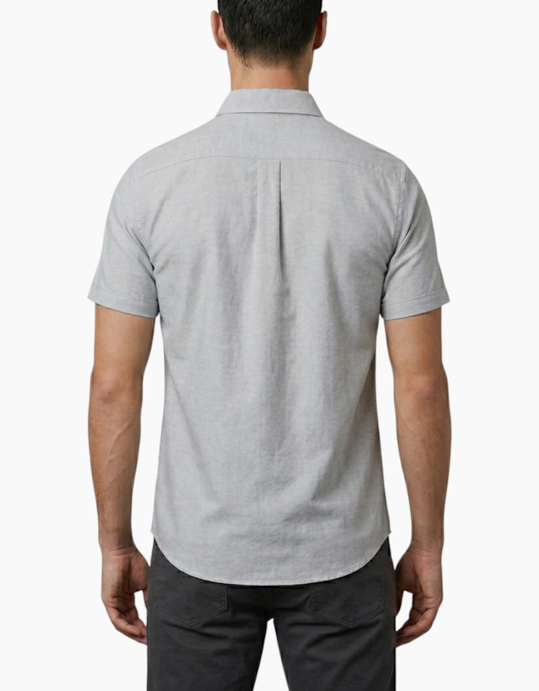 Mens Oxford Shirts Short Sleeve Plain Top Formal Shirt