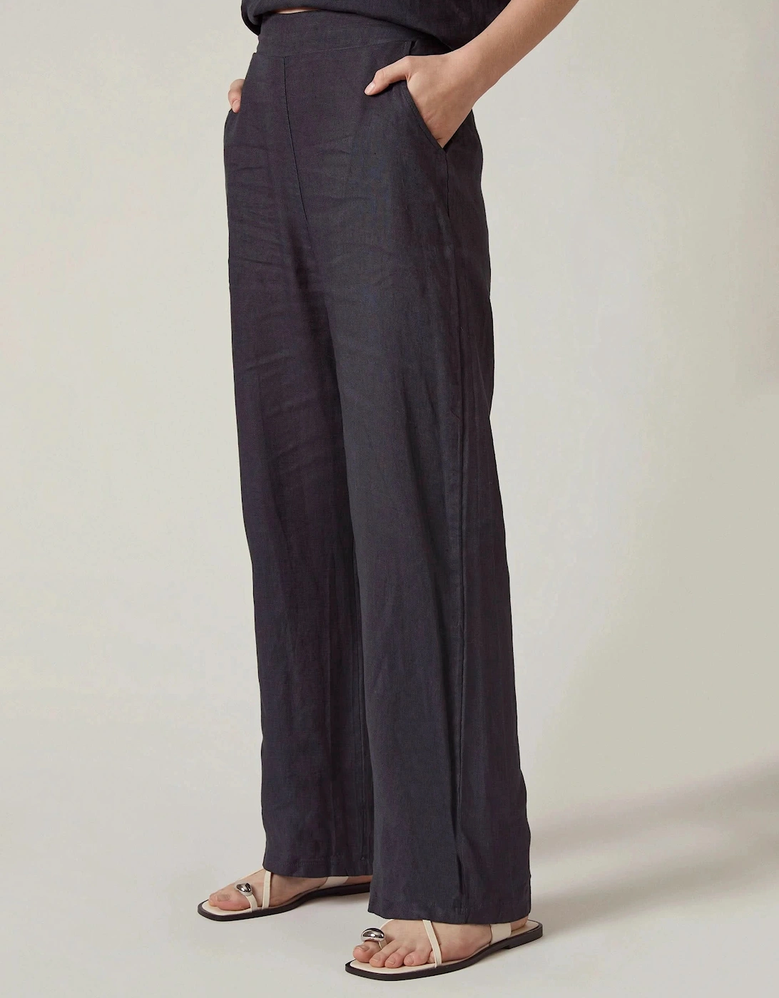 Relaxed Navy Linen Trousers