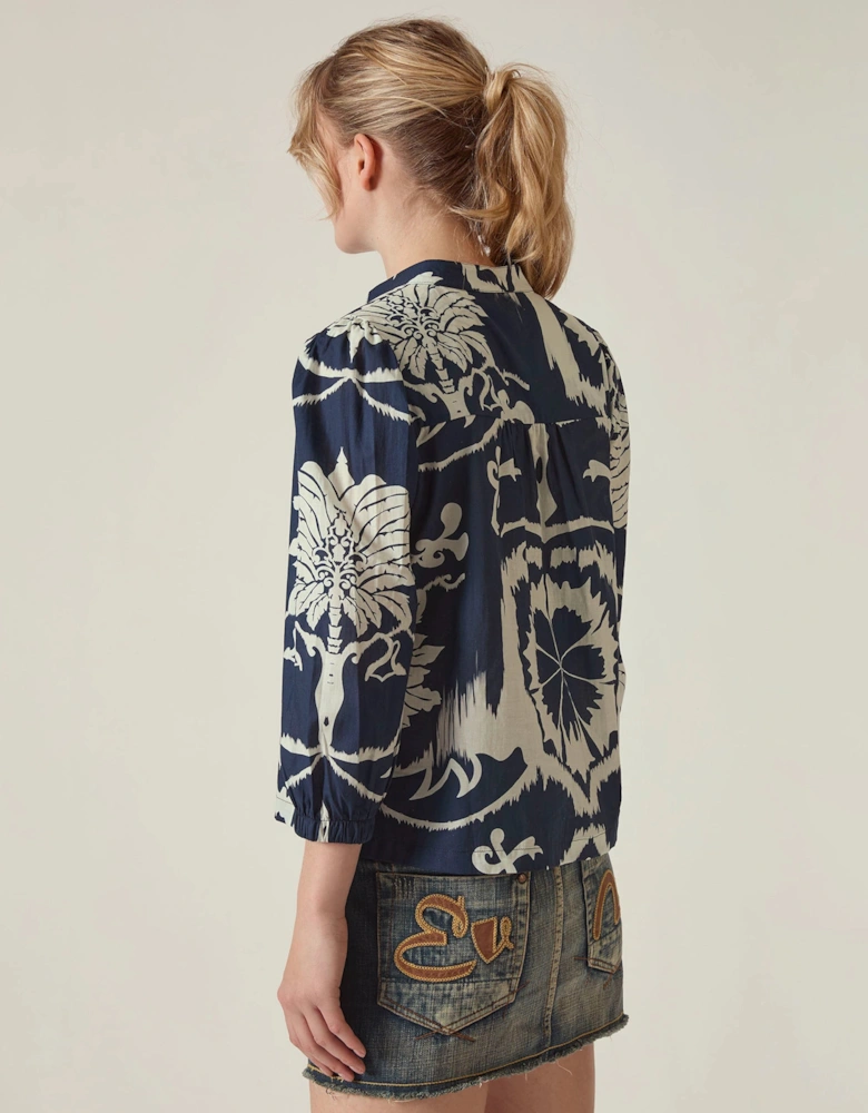 Navy Ornamental Print Shirt