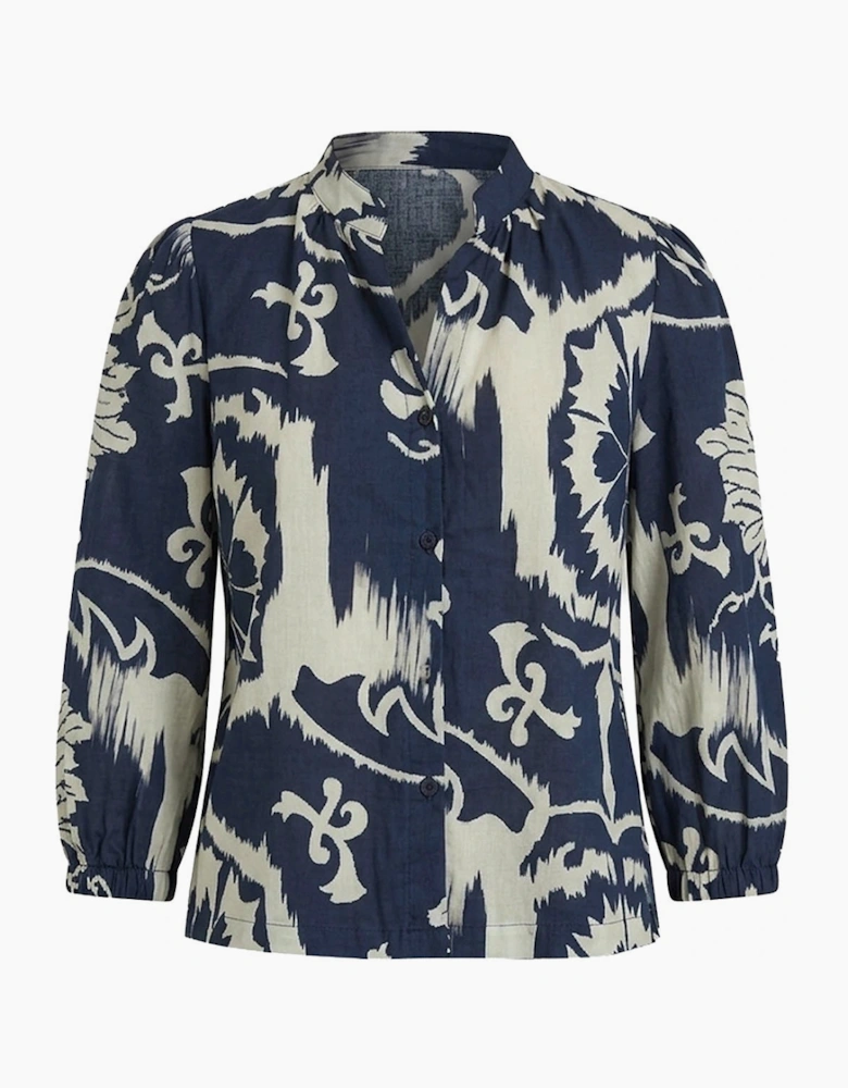 Navy Ornamental Print Shirt