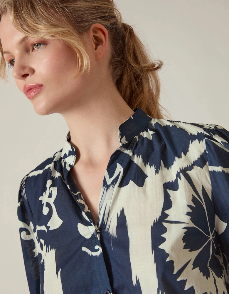 Navy Ornamental Print Shirt
