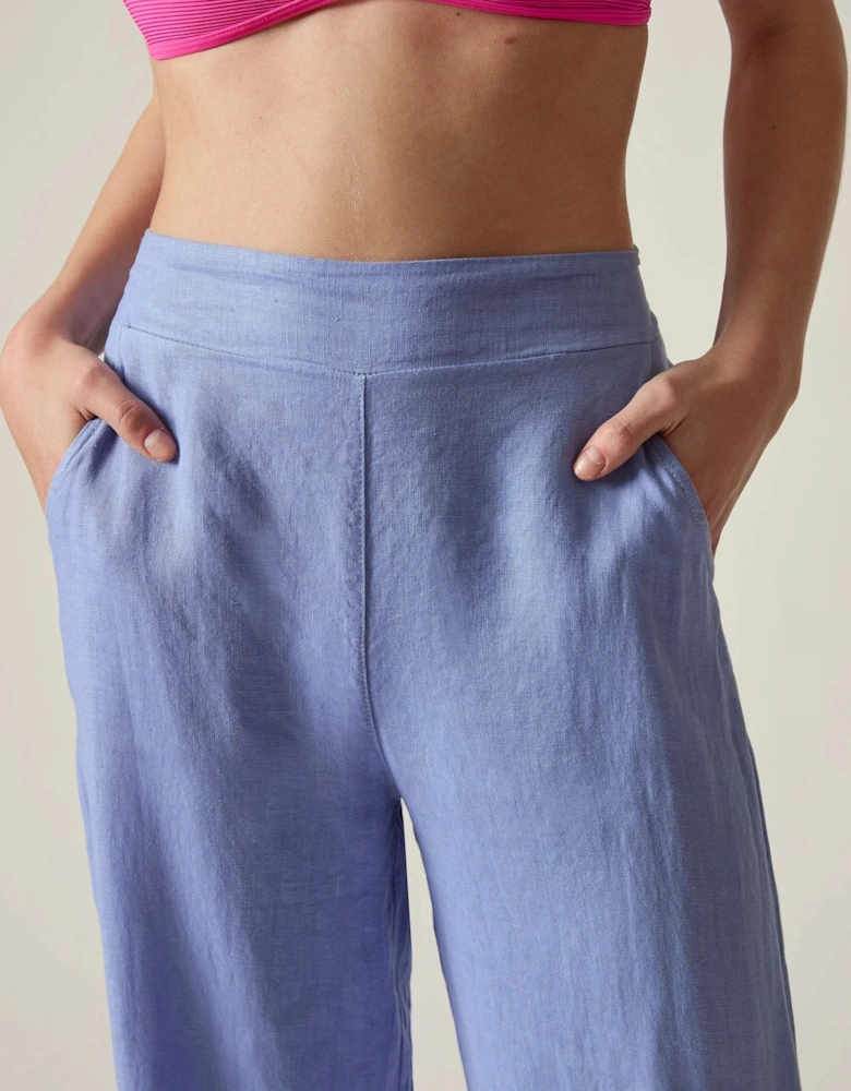 Relaxed Blue Linen Trousers