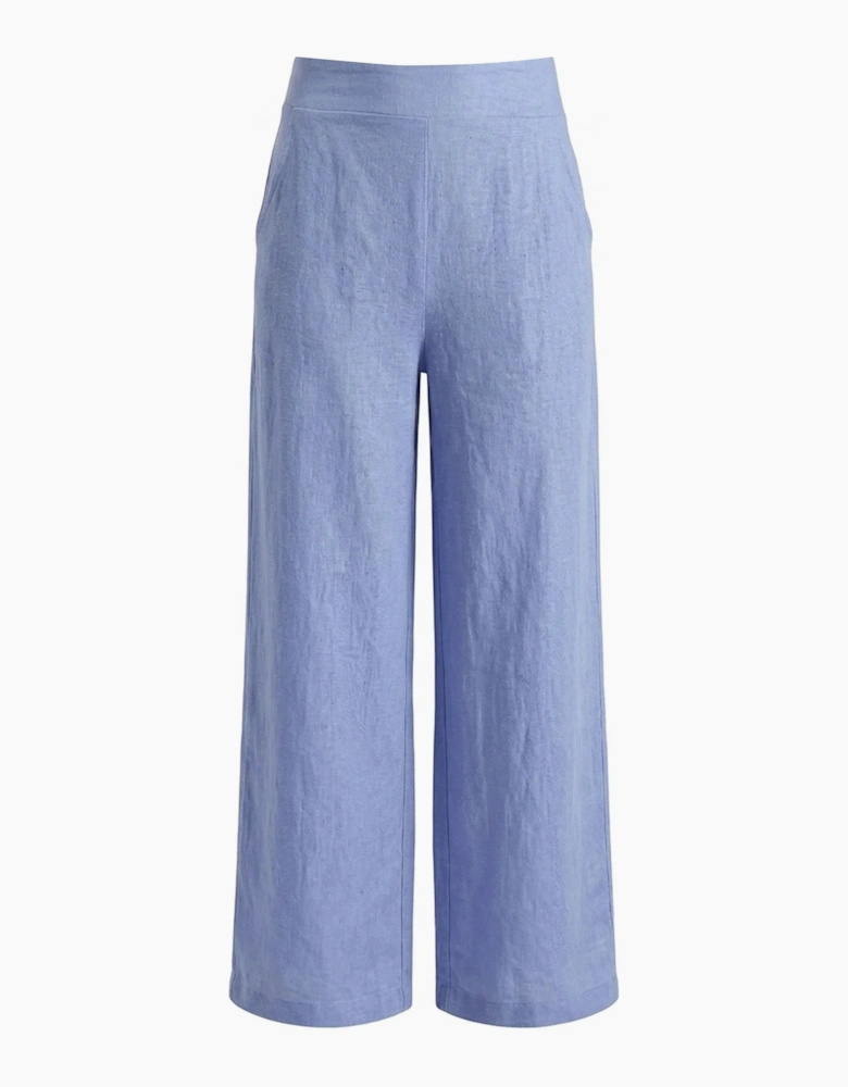 Relaxed Blue Linen Trousers