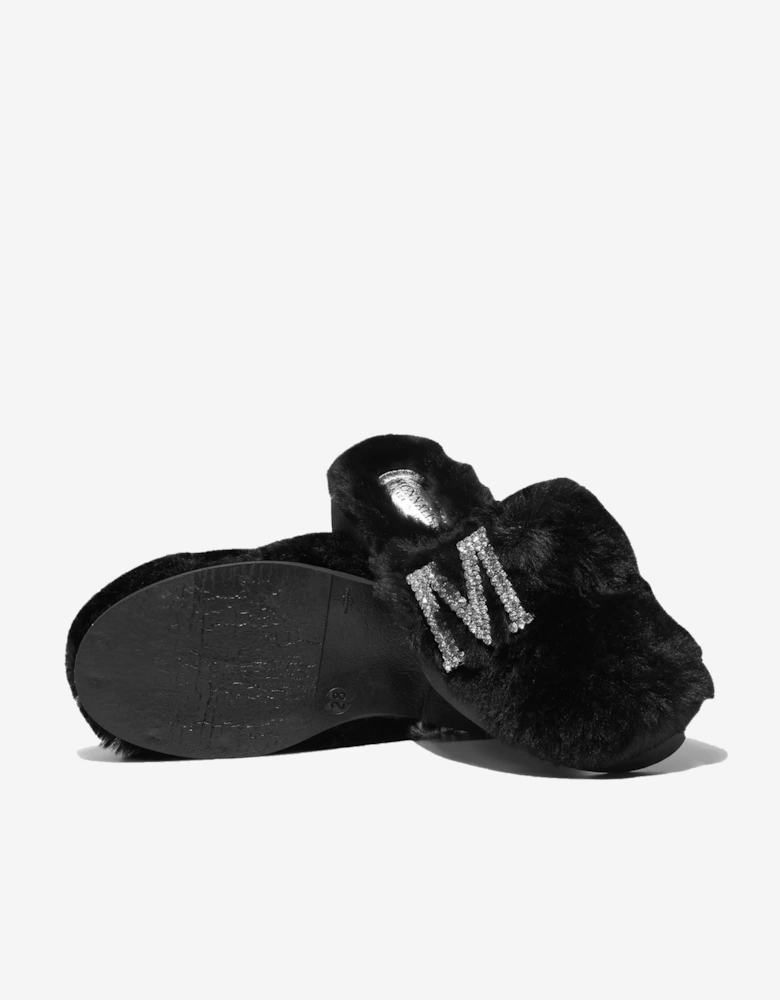 Monnalisa Girls Faux Fur Mules