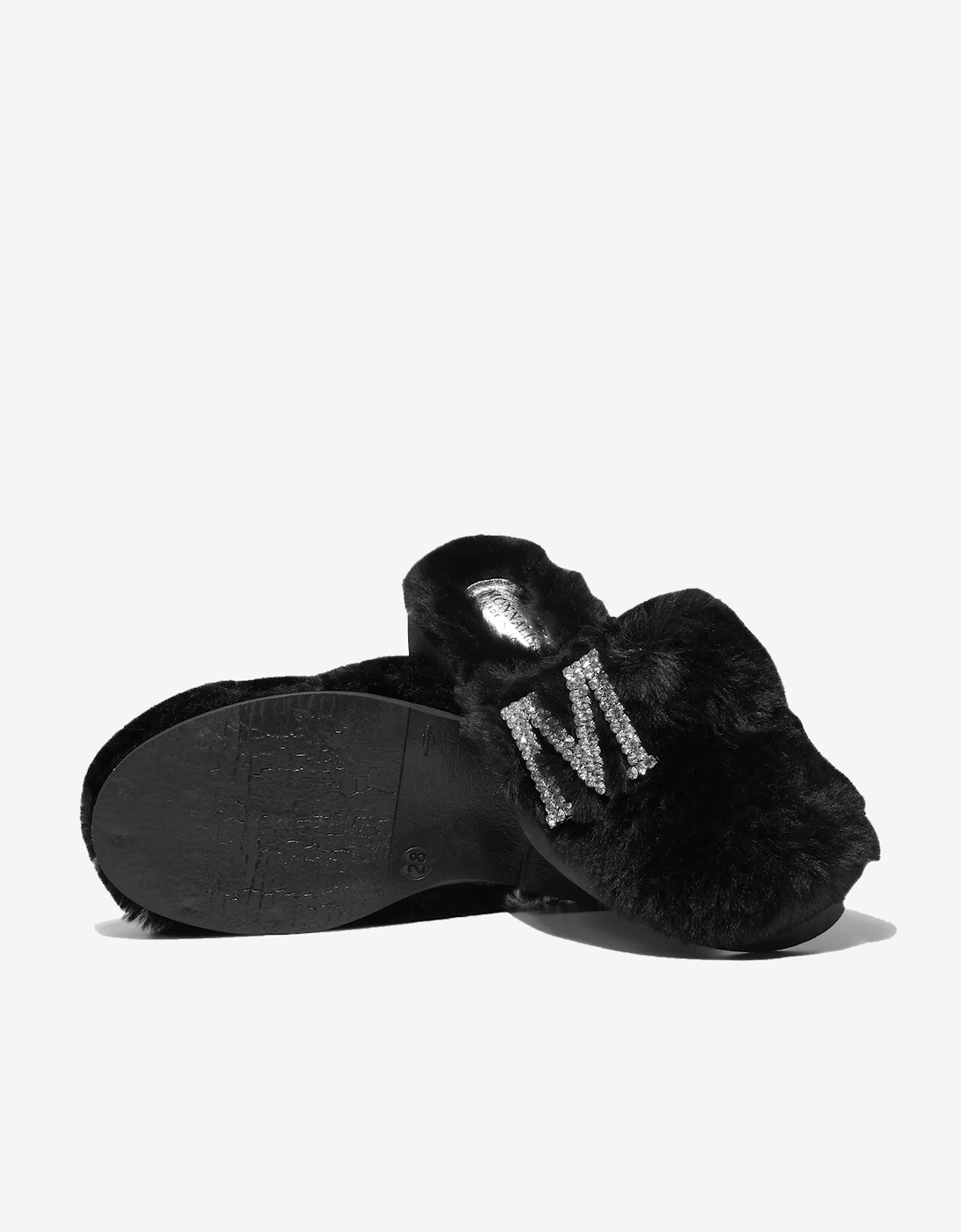 Monnalisa Girls Faux Fur Mules