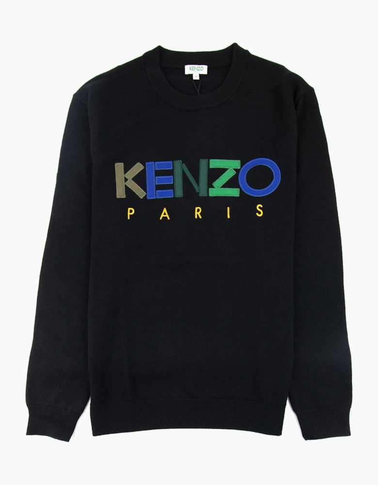 Kenzo Logo Crew Knit Sweatshirt Black