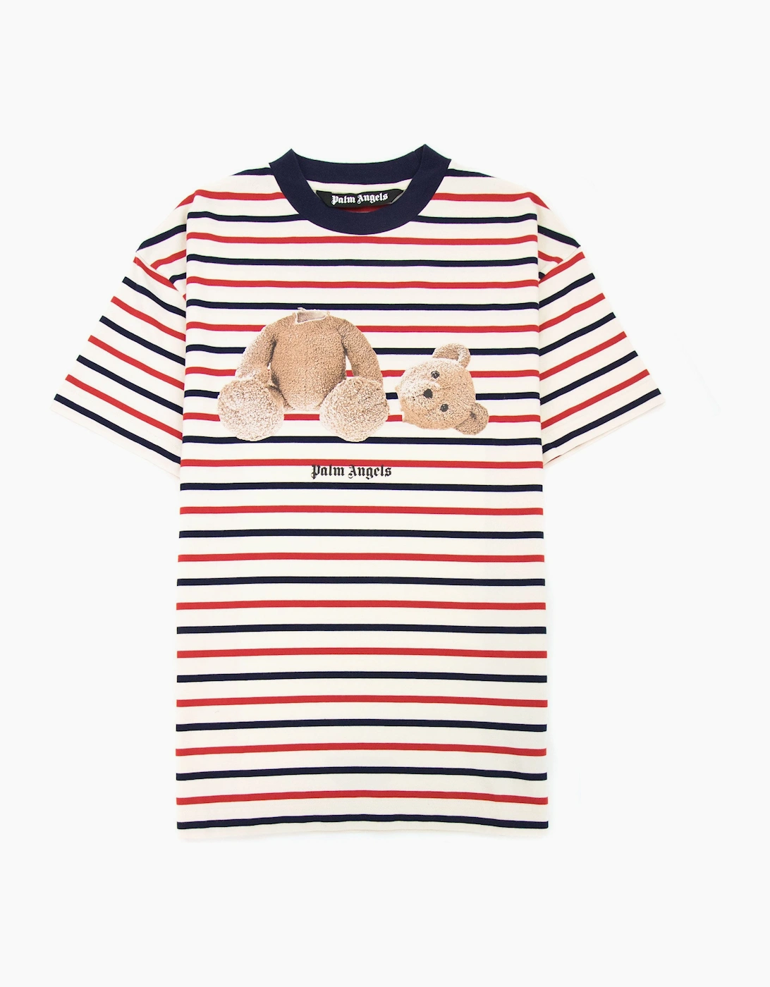 Palm Angels Pa Bear Stripe Classic Tee Red/white