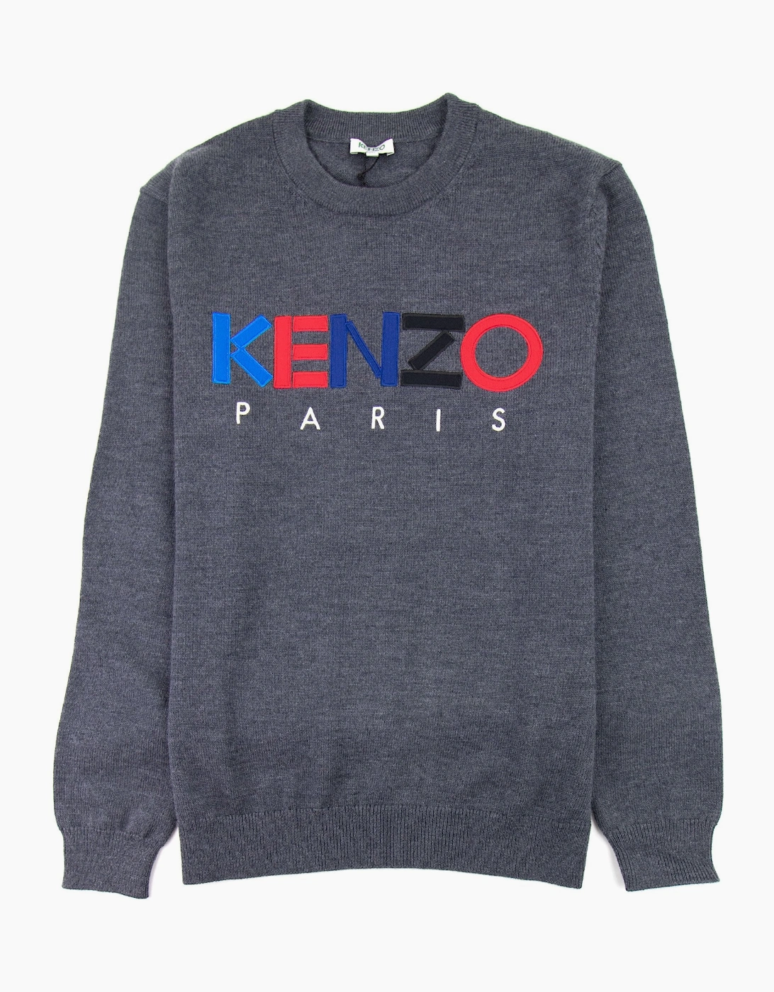 Kenzo Men's Kenzo Logo Crew Knit Sweatshirt Grey