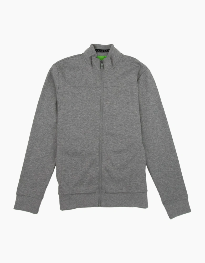 Hugo Boss Zip Up Skaz Funnel Neck Cardigan Grey