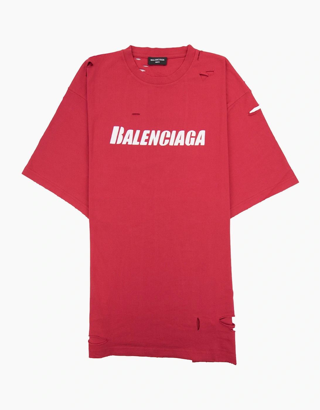 Balenciaga Caps Rip T-shirt Raspberry/white