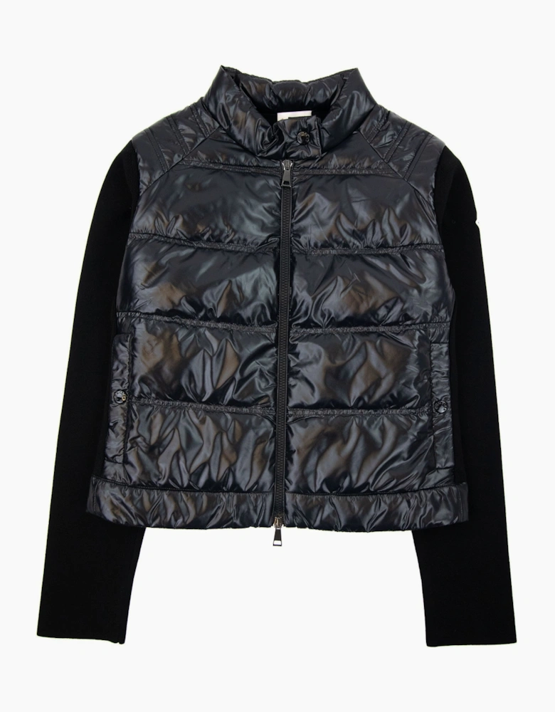Moncler Women High Neck Shell Knit Cardigan Black 999