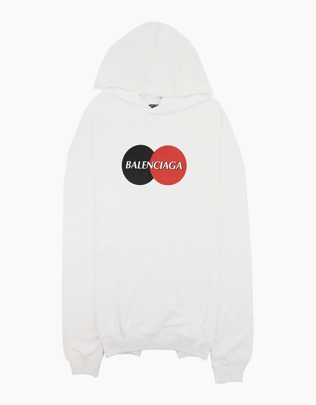Balenciaga Credit Card Logo Hoodied Sweatshirt White