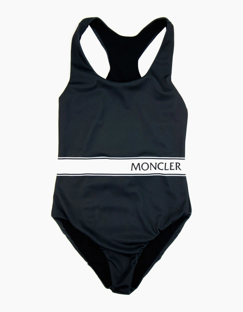 Moncler Junior Logo Bagno Girl Swim Costume Black