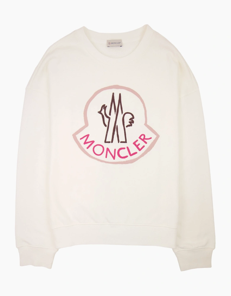 Moncler Women Logo Sweatshirt Off White 032