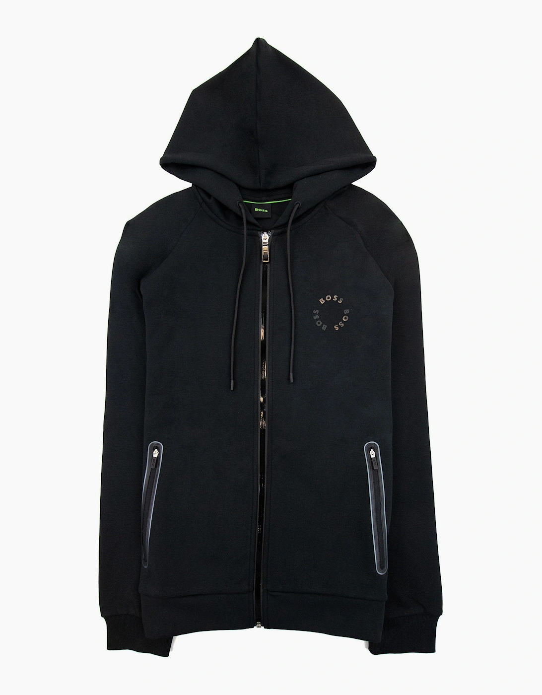 Hugo Boss Saggy 2 Cotton-blend Zip-up Hoodie With Raised Log Black 001, 6 of 5