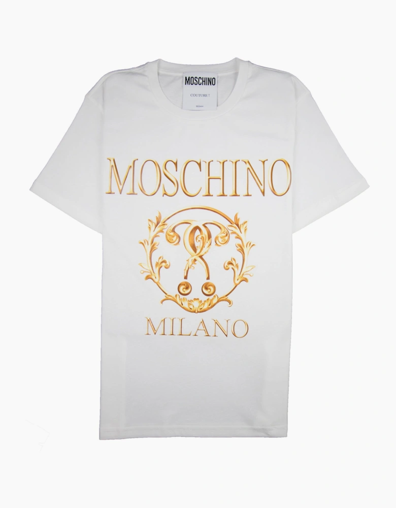 Moschino Couture Question Mark Jersey T-shirt Off White