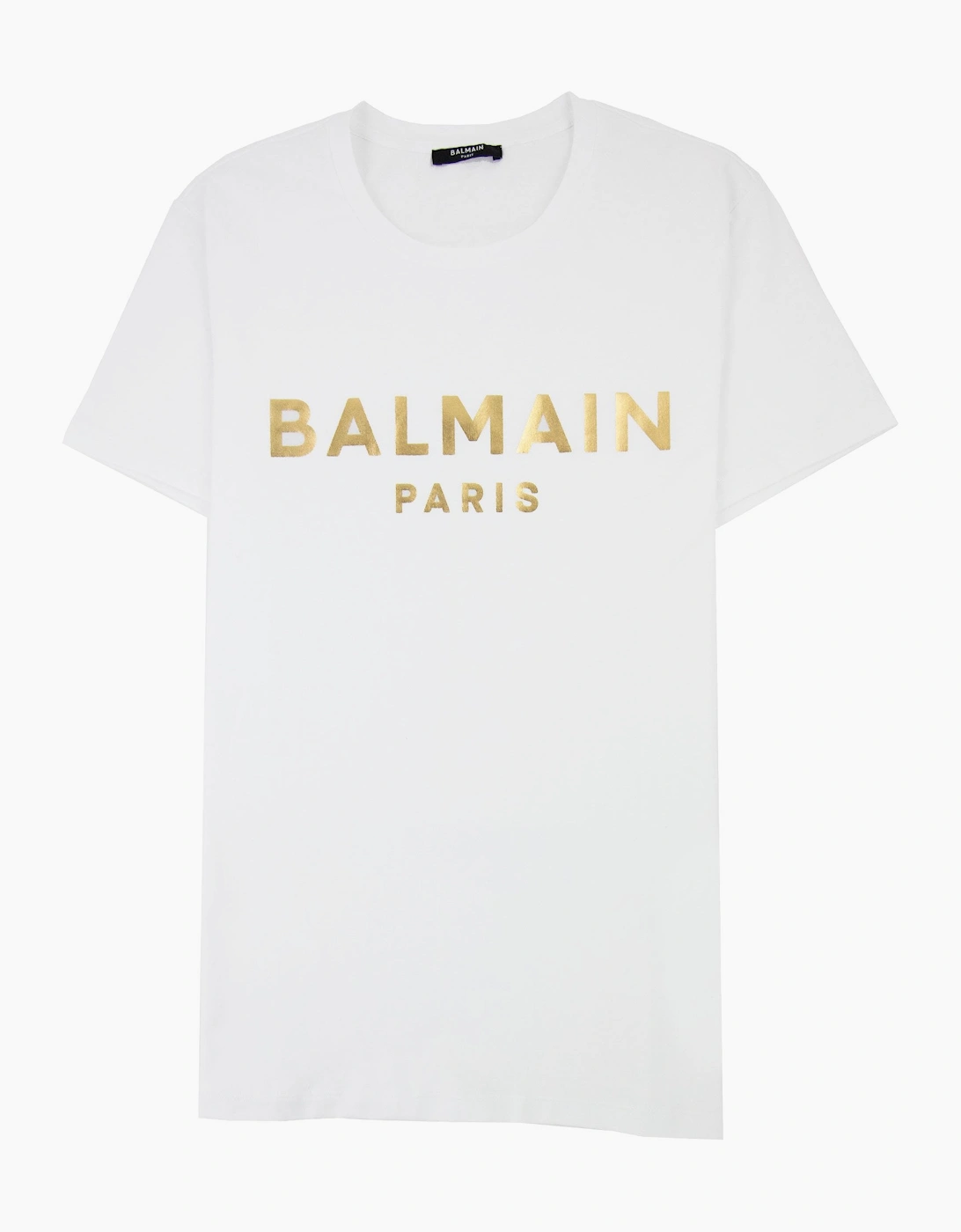 Balmain Metallic Logo Tshirt White Gad