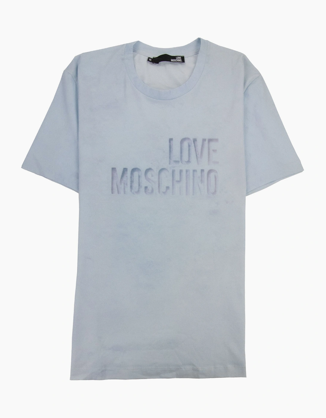 Love Moschino Printed Logo T Shirt Sky Blue