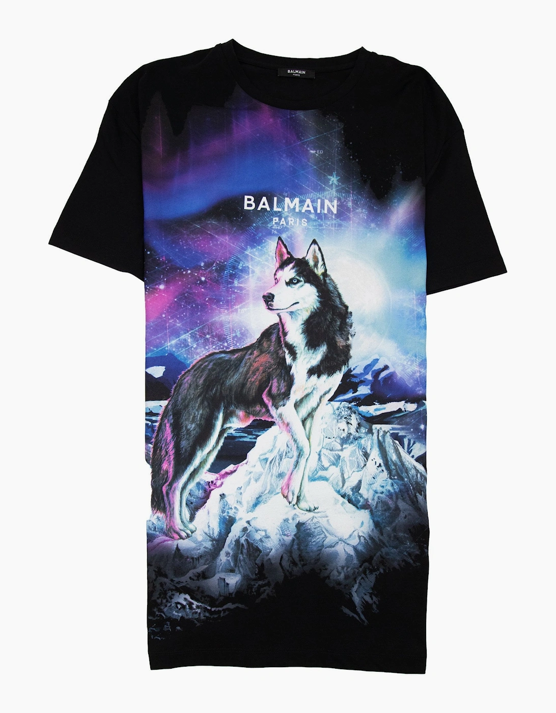 Balmain Men's Balmain Oversized Lone Wolf T-Shirt Black