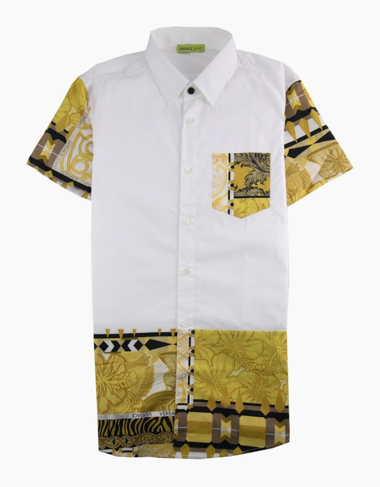 Versace Jeans Short Sleeve Printed Shirt White