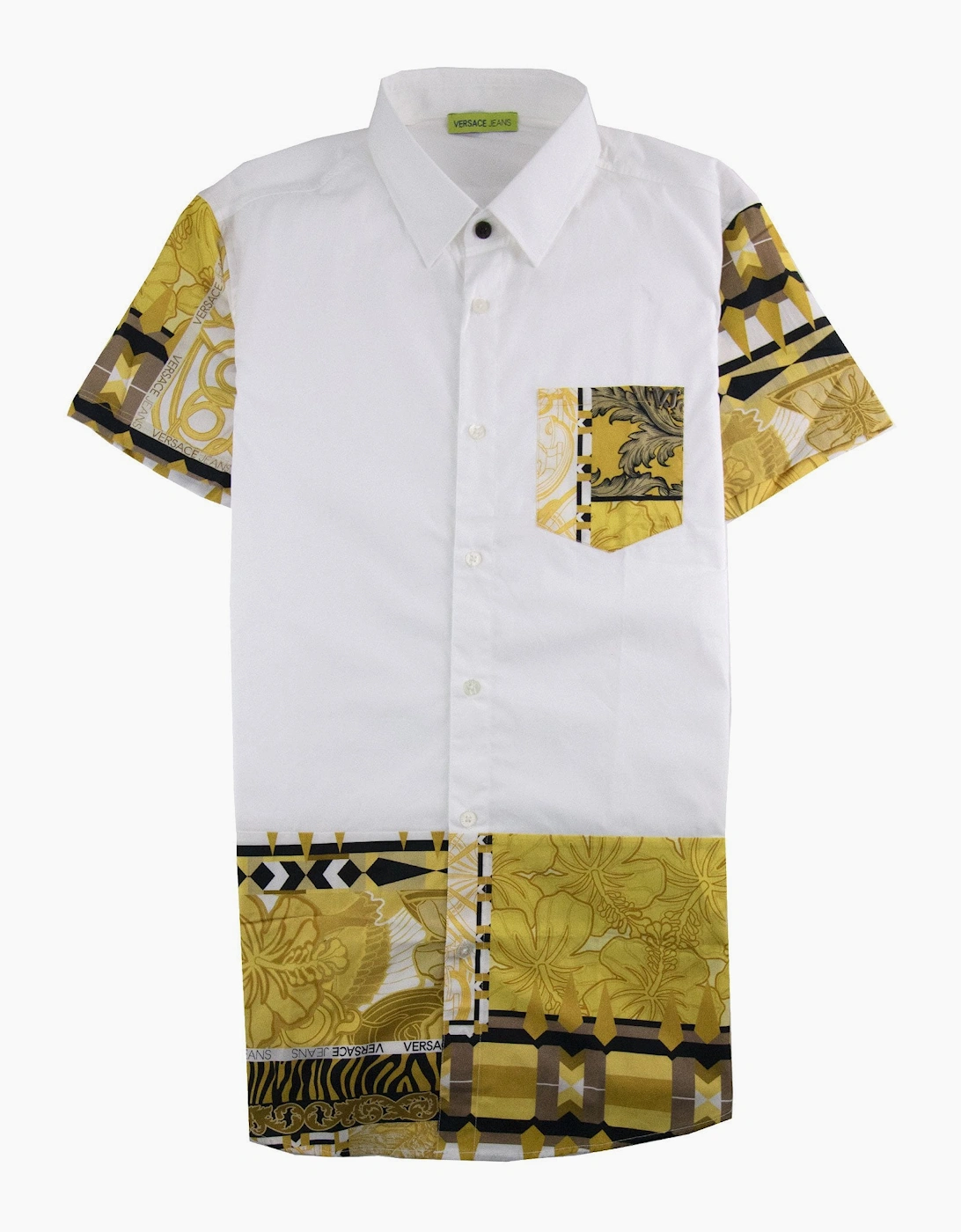 Versace Jeans Short Sleeve Printed Shirt White