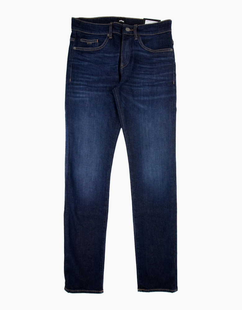 Hugo Boss Slim-fit Jeans In Super-soft Dark-blue Denim Denim