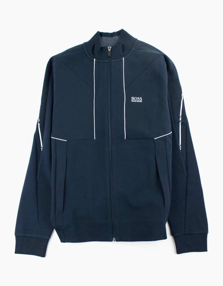 Hugo Boss Regular-fit Sweatshirt With Embroidered Logo Dark Blue