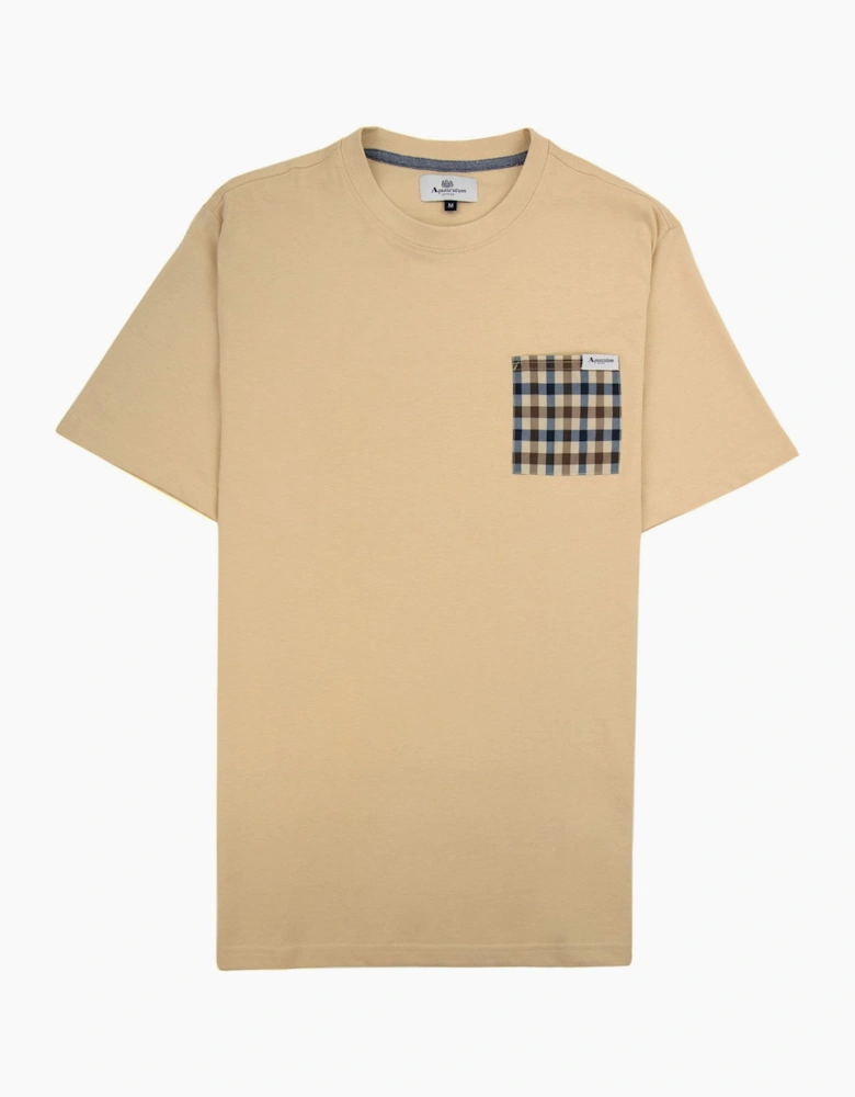 Aquascutum Active Club Check Pocket T Shirt Beige 03