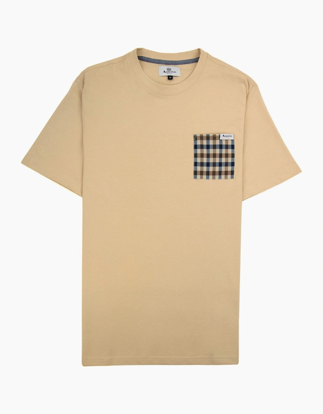 Aquascutum Active Club Check Pocket T Shirt Beige 03