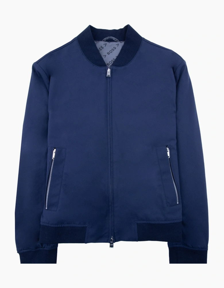 Hugo Boss Slim-fit Jacket In Performance-stretch Jersey Navy 404