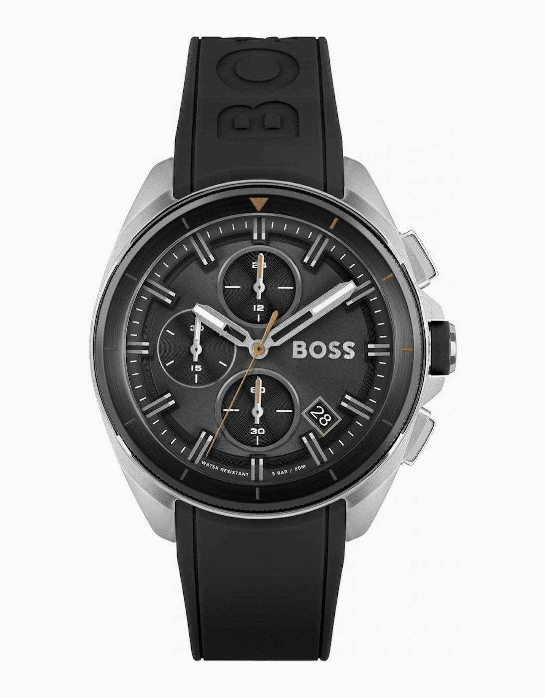 Hugo Boss Men's Black Volane Rubber Strap Watch - Size Os