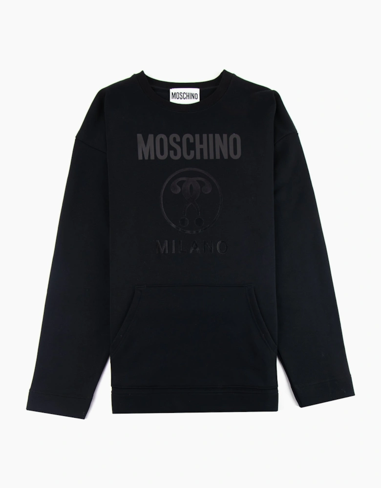 Moschino Couture Kangaroo Pocket Logo Sweater Black