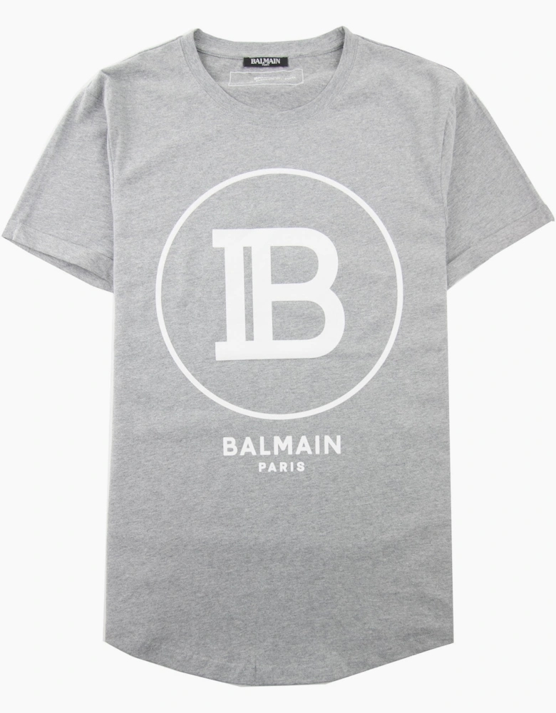 Balmain Printed Balmain Paris Logo T-Shirt Grey